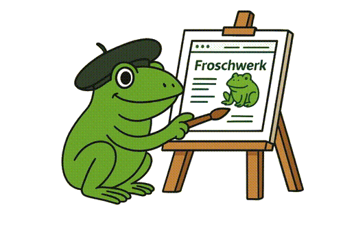 Frosch mit Leinwand – »Ideen, die springen«